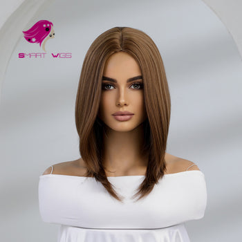 Natural light brown shoulder length fashion wig | Smart Wigs Brisbane